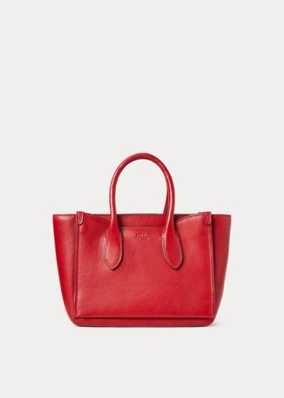 Satchel Polo Ralph Lauren Mujer Rojos - Leather Mini Sloane - MCEXR9638